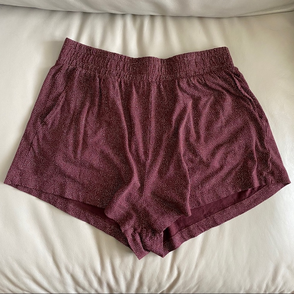 H&M Burgundy Polka Dot Foley Shorts